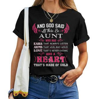 Aunt Gift And God Said Let There Be Aunt Women T-shirt - Seseable