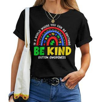 Autism Son Child Daughter Mom Rainbow Be Kind Women T-shirt | Mazezy