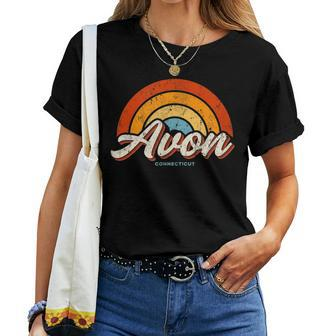 Avon Connecticut Ct Vintage Rainbow Retro 70S Women T-shirt | Mazezy CA