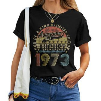 Awesome Since August 1973 Vintage Men 50Th Birthday 50Th Birthday Women T-shirt | Mazezy