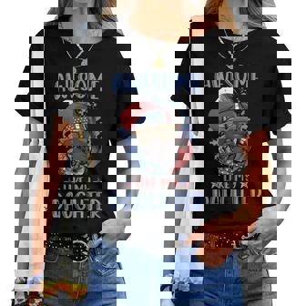 Awesome Like My Daughter Fathers Day & 4Th Of July For Daughter Women T-shirt Crewneck | Mazezy