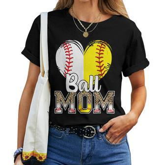 Awesome Leopard Ball Mom  Baseball Lover Women Gift Women T-shirt Casual Daily Crewneck Short Sleeve Graphic Basic Unisex Tee