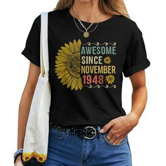 Awesome November 1948 Sunflower 71St Birthday Women T-shirt | Mazezy