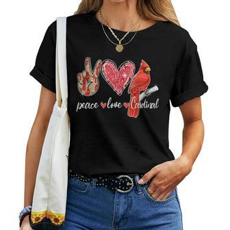 Awesome Peace Love Cardinal Cardinal Bird Lovers Women T-shirt - Thegiftio UK
