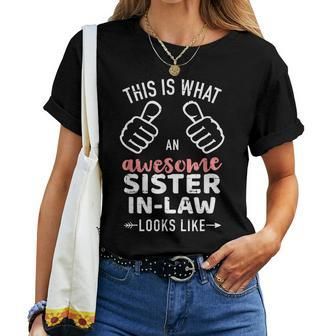 This Is What An Awesome Sisterinlaw Looks Like Women T-shirt | Mazezy