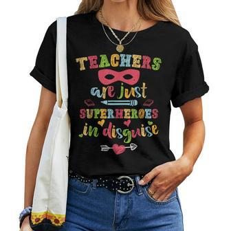 Back To School Teachers Are Superheroes Hand Drawn Women T-shirt - Monsterry