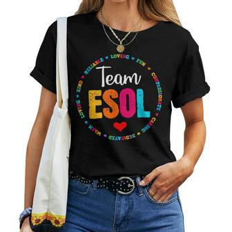 Back To School Teachers Crew Students - Team Esol Teacher Women T-shirt Short Sleeve Graphic - Monsterry AU