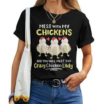 Backyard Crazy Chicken Lady Farmer Women T-shirt - Thegiftio UK