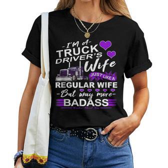 Way More Badass Trucker Wife Women T-shirt - Thegiftio UK