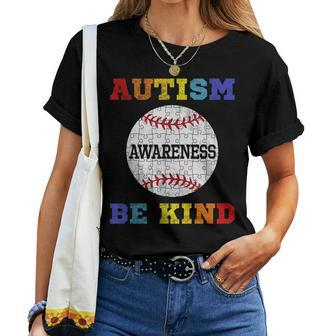 Baseball Lover Autism Awareness Puzzle Be Kind Kindness Women T-shirt Casual Daily Crewneck Short Sleeve Graphic Basic Unisex Tee