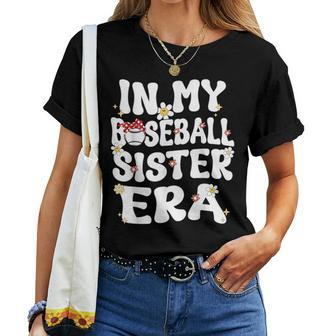 In My Baseball Sister Era Groovy Retro Proud Baseball Sister Women T-shirt - Monsterry