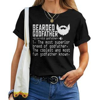 Bearded Godfather Definition Father Grandpa Uncle Women T-shirt | Mazezy