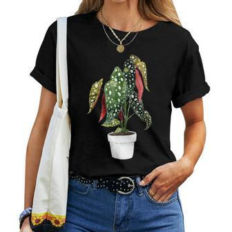 Begonia Maculata House Plant Plants Green Leaf Leaves Wings Women T-shirt | Mazezy