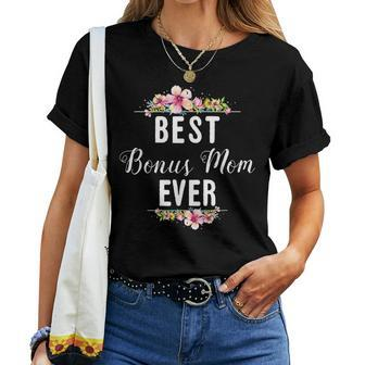 Best Bonus Mom Ever Floral Adoption Women T-shirt | Mazezy
