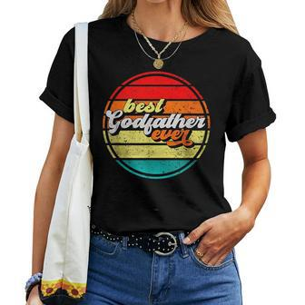 Best Godfather Ever Fathers Day Grandpa Vintage Retro Cool Women T-shirt | Mazezy