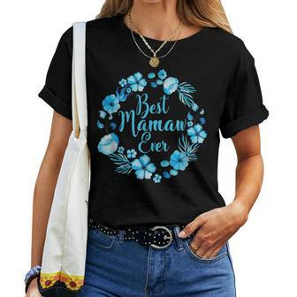 Best Mamaw Ever T With Floral Watercolor Wreath Women T-shirt | Mazezy