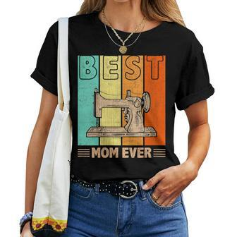 Best Sewing Mom Ever Retro Graphic Mama Women T-shirt Crewneck | Mazezy CA