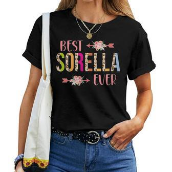 Best Sorella Ever Italian Sister Leopard Floral Women T-shirt | Mazezy