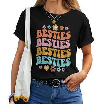 Bestie Groovy Theme Bff Cute Baby Girl Best Friends Sweetie Women T-shirt - Thegiftio UK
