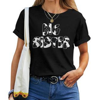 Big Sister Cow Print Cow Pattern Women T-shirt - Thegiftio UK