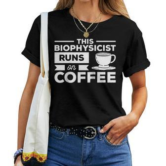 This Biophysicist Runs On Coffee Biophysics Women T-shirt | Mazezy