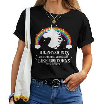 Biophysicists Fabulous Magical Like Unicorns Rainbow Women T-shirt | Mazezy