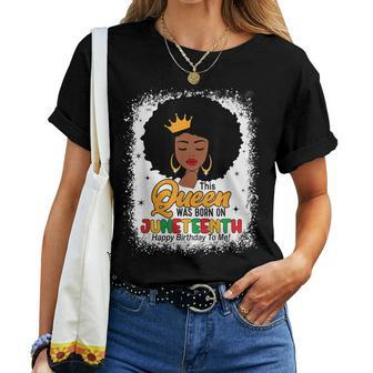 Birthday Black Queen Was Born On Junenth June 19Th Women Women T-shirt | Mazezy