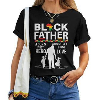 Black Father Son Daughter African American Dad Fathers Day Women T-shirt - Seseable