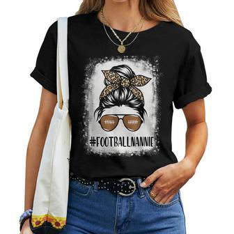 Bleached Football Nannie Life With Leopard Messy Bun Player Women T-shirt Casual Daily Crewneck Short Sleeve Graphic Basic Unisex Tee