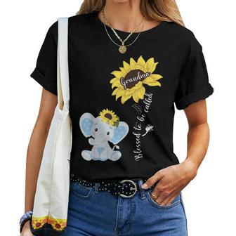 Blessed To Be Called Grandma Elephant Sunflower Women T-shirt | Mazezy CA