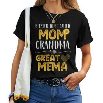 Blessed To Be Called Mom Grandma Great Mema Women T-shirt | Mazezy UK