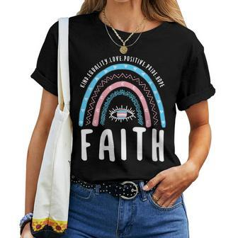 Boho Rainbow Faith Transgender Faith Women T-shirt Crewneck