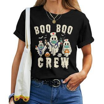 Boo Boo Crew Ghost Halloween Paramedic Nurse Rn Er Nicu Lpn Women T-shirt | Seseable CA