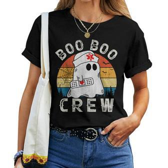 Boo Boo Crew Nurse Ghost Halloween Costume Nurse Women T-shirt | Mazezy