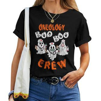 Boo Oncology Nurse Crew Ghost Halloween Costumes Women T-shirt | Mazezy