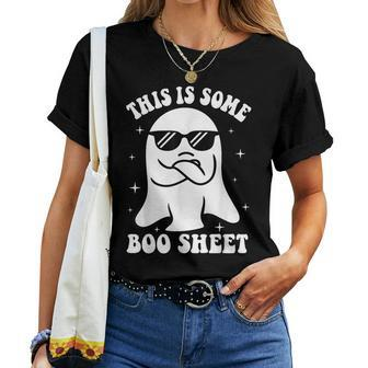 This Is Some Boo Sheet Ghost Retro Halloween Costume Women T-shirt | Mazezy CA