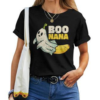 Boonana Cute Ghost Banana Halloween Costume Spooky Scary Halloween Costume Women T-shirt | Mazezy