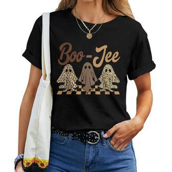 Boujee Boo-Jee Fall Retro Halloween Ghost Spooky Vibes Women T-shirt - Monsterry