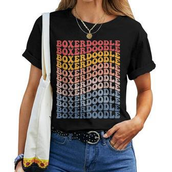 Boxerdoodle Groovy Retro Women T-shirt | Mazezy