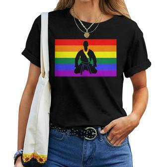 Brazilian Jiu Jitsu Gay Pride Flag Rainbow Lgbtq Queer Women T-shirt Crewneck | Mazezy