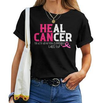 Breast Cancer Awareness Christian Bible Verse Heal Cancer Women T-shirt - Thegiftio UK