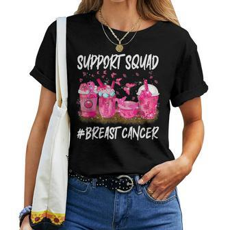 Breast Cancer Awareness For Latte Coffee Support Squad Women T-shirt