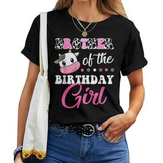 Brother Of The Birthday Girl Family Matching Farm Cow Women T-shirt - Thegiftio