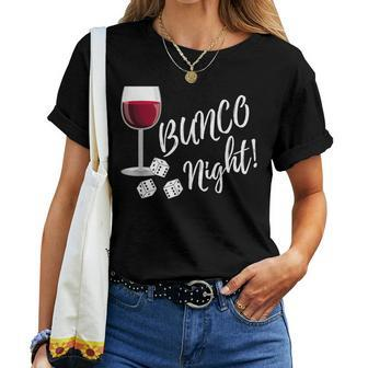 Bunco Night Wine Dice T Women T-shirt - Seseable