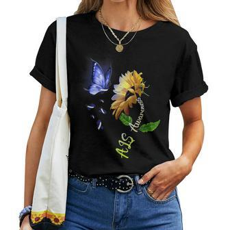 Butterfly Sunflower Als Awareness Women T-shirt | Mazezy DE