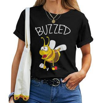 Buzzed Bee Buzzed Wine Drinking Beekeeper Women T-shirt | Mazezy UK