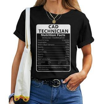 Cad Technician Nutrition Facts Sarcastic Women T-shirt | Mazezy