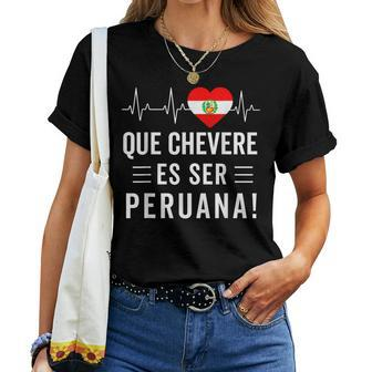Camiseta Peruana Peruvian Flag Pride Peru Women Mujer Women T-shirt Short Sleeve Graphic - Monsterry CA