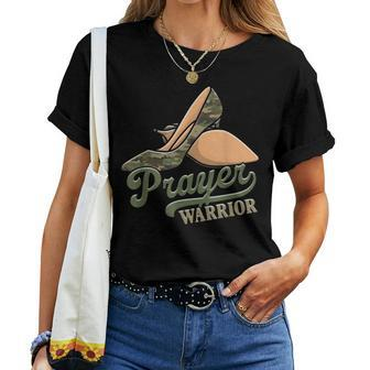 Camo Heels Prayer Warrior Faith God Jesus Christian Women Women T-shirt Short Sleeve Graphic - Monsterry UK