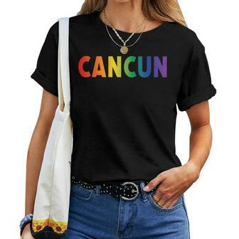 Cancun Mexico Gay Pride Rainbow Women T-shirt | Mazezy